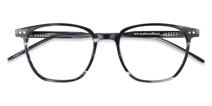 Gray Striped Regalia -  Lightweight Acetate Eyeglasses