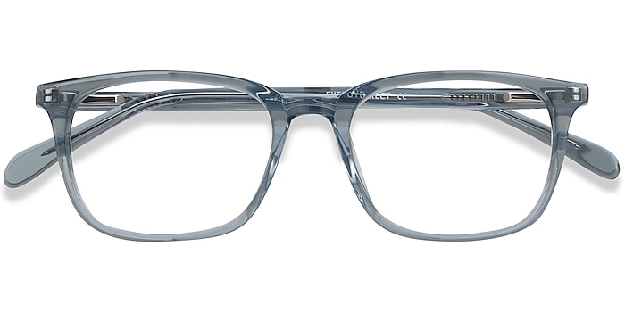 Clear Blue Etched -  Acetate Eyeglasses
