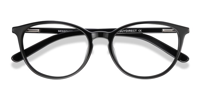 Black Messenger -  Lightweight Acetate Eyeglasses