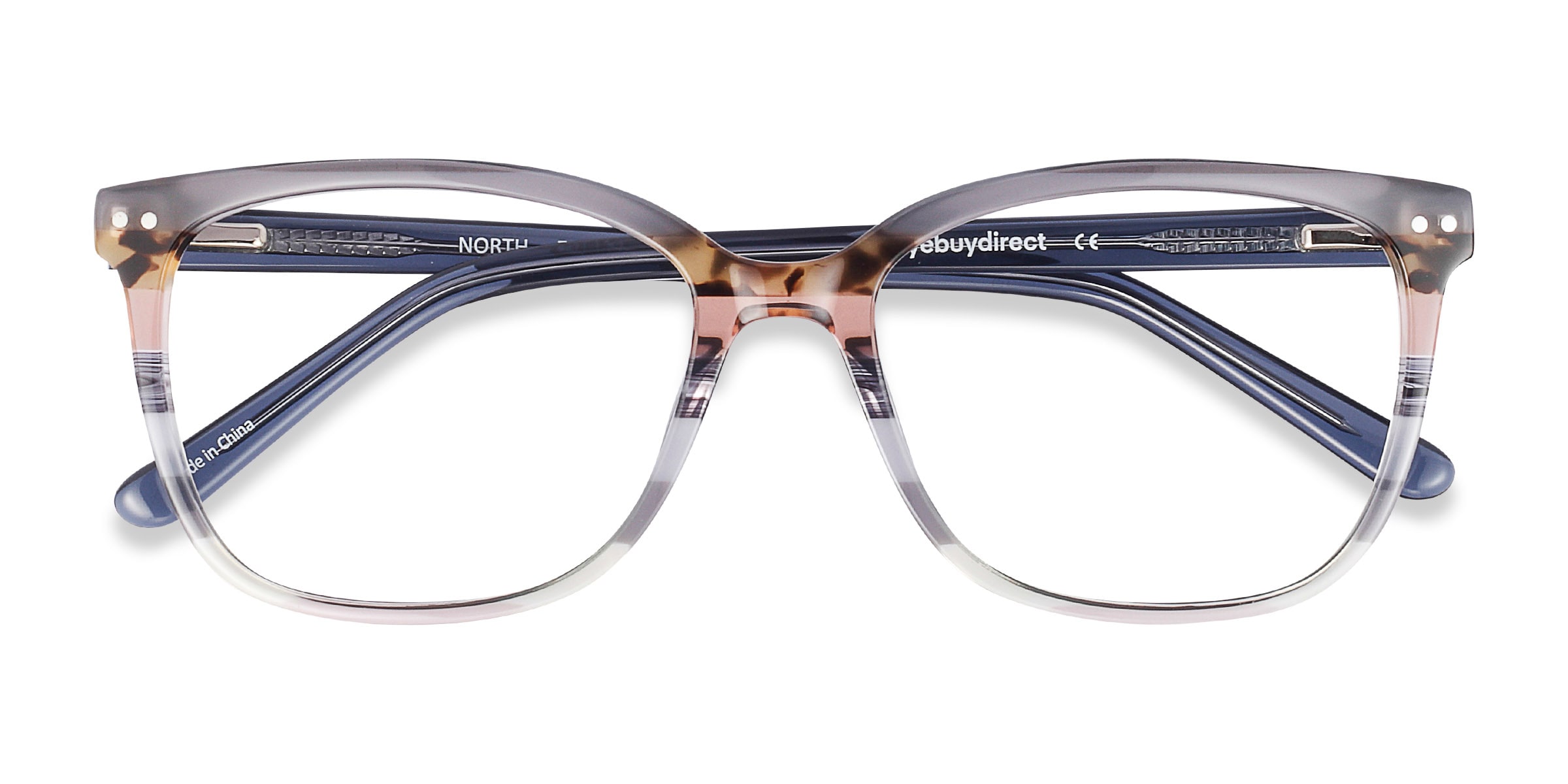 North Square Gray Striped Glasses for Women Eyebuydirect