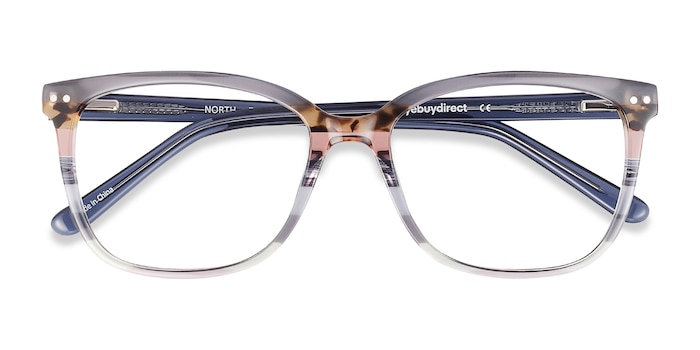 Gray Striped North -  Fashion Acetate Eyeglasses