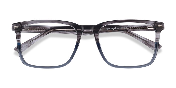 Gray Striped Tactician -  Acetate Eyeglasses