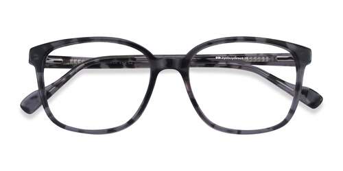 Unisex S Square Gray Tortoise Acetate Prescription Eyeglasses - Eyebuydirect S Joanne