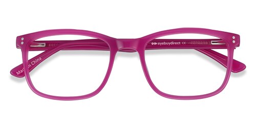 Female S Rectangle Fuchsia Pink Acetate Prescription Eyeglasses - Eyebuydirect S Lugano
