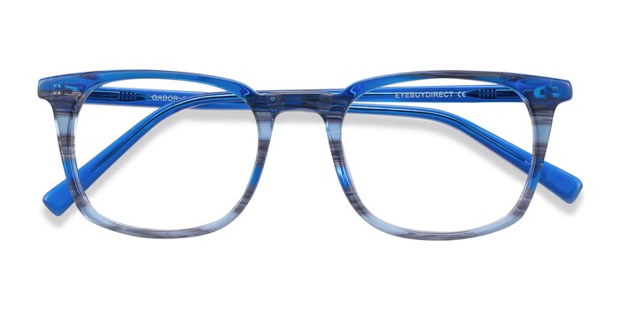 Blue Striped Gabor -  Colorful Acetate Eyeglasses
