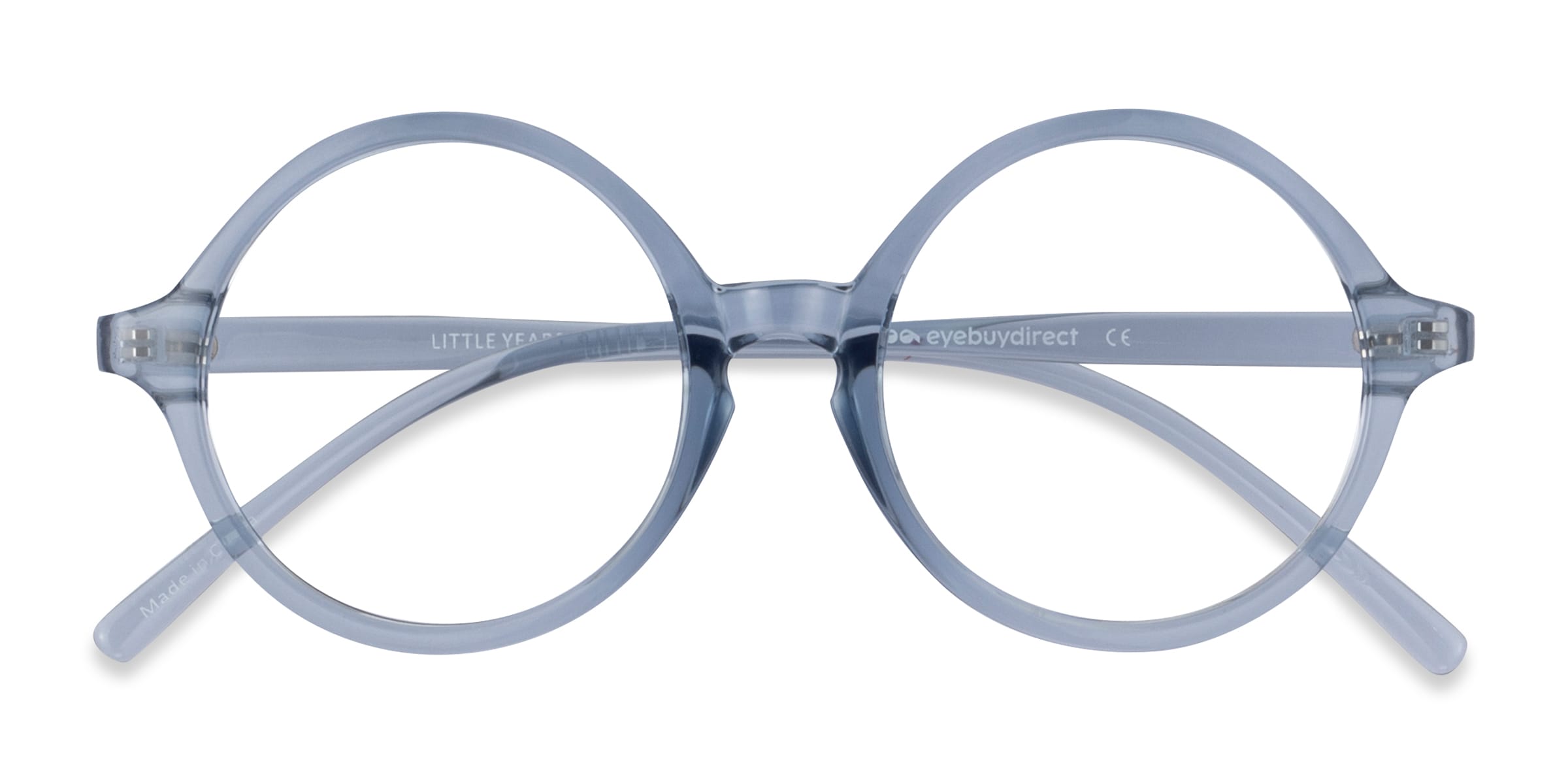 Blue Round Plastic Eyeglasses Online Full Rim Little Years 1.5 Clear Single Vision Lenses