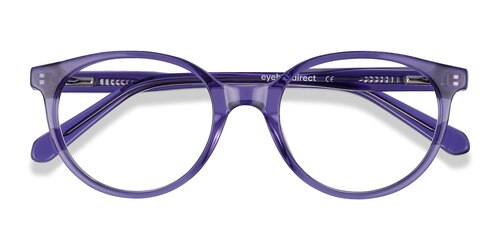 Unisex S Horn Clear Purple Acetate Prescription Eyeglasses - Eyebuydirect S Trust
