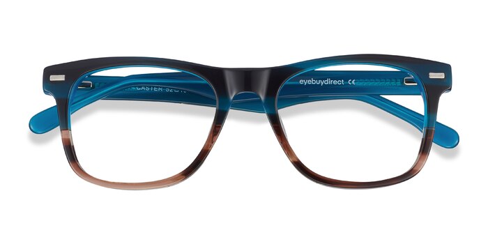 Blue Striped Caster -  Geek Acetate Eyeglasses