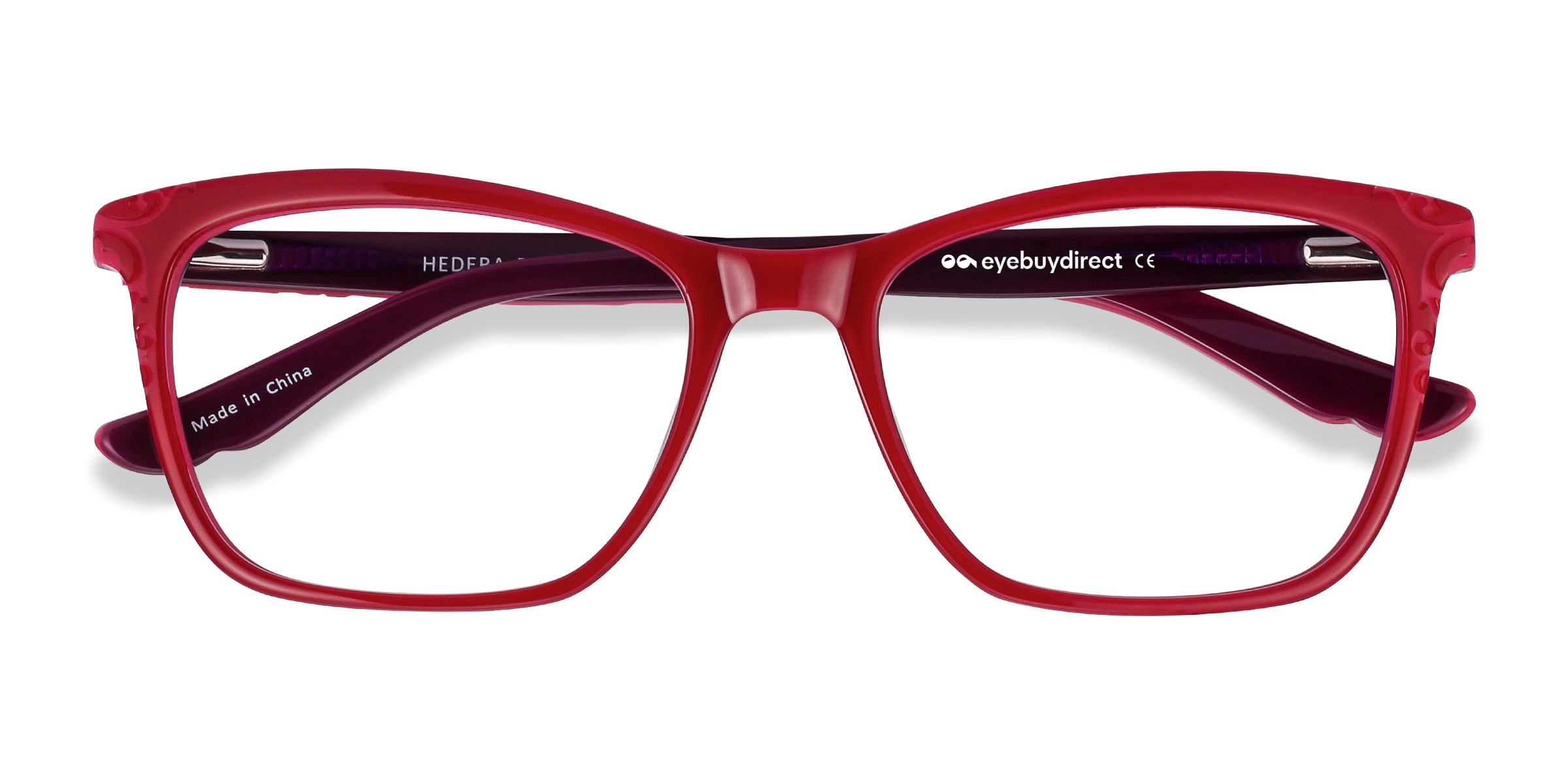 Dark red glasses store frames