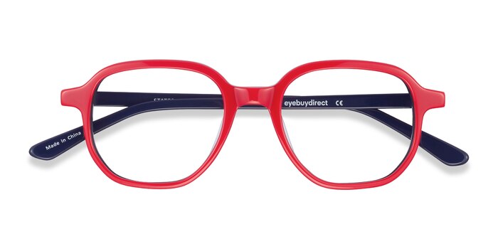 Red & Navy States -  Colorful Acetate Eyeglasses