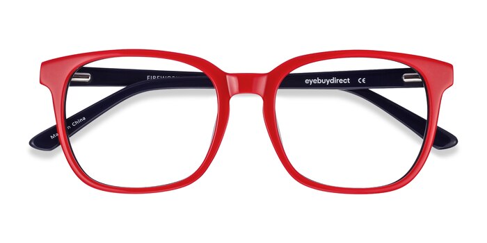 Red & Navy Firework -  Colorful Acetate Eyeglasses