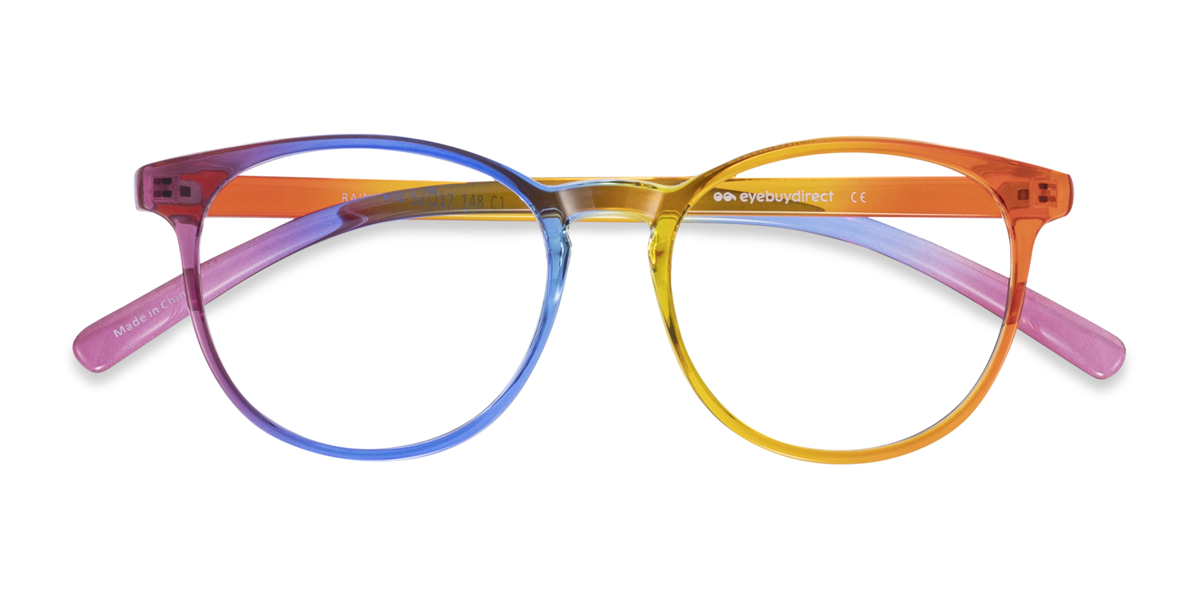 Unisex s roundPlastic Prescription eyeglasses - Eyebuydirect s Rainbow