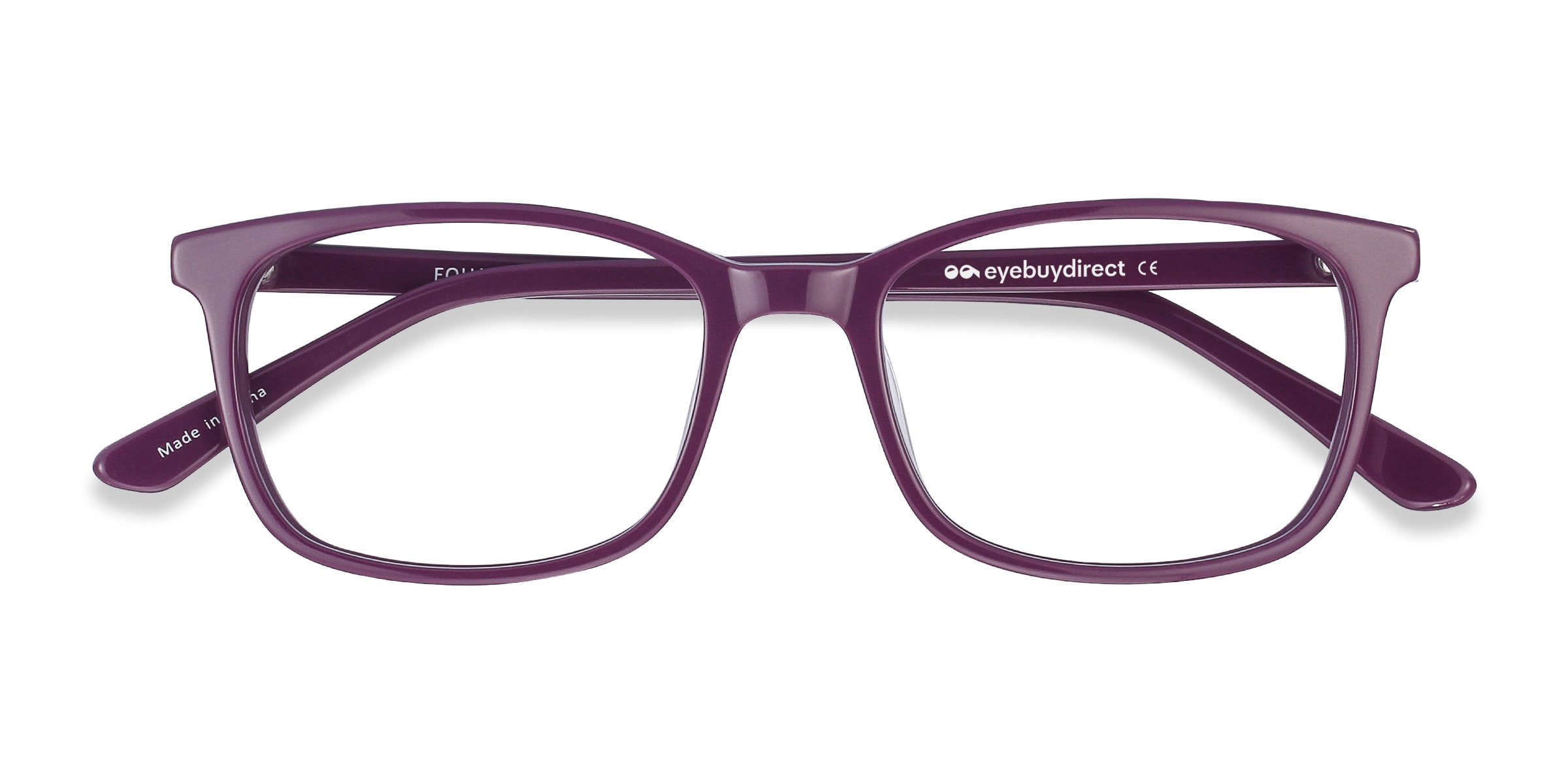 Progressive Transitions Eyeglasses Online with Small Fit Rectangle Full Rim Acetate Design Equality in Purple pink red by Eyebuydirect Lenses