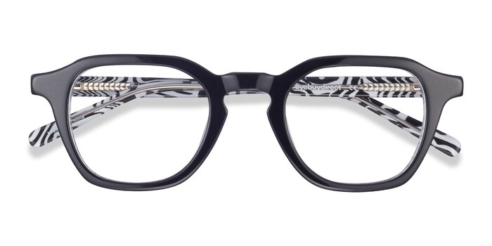 Black & Zebra Victor -  Vintage Acetate Eyeglasses