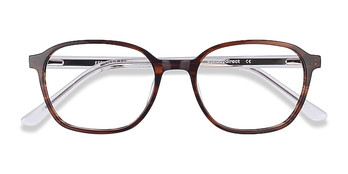 Brown Striped Efficient -  Classic Acetate Eyeglasses