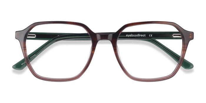 Brown Striped Glib -  Classic Acetate Eyeglasses