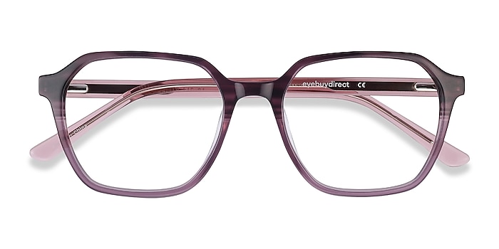 Purple Striped Glib -  Classic Acetate Eyeglasses