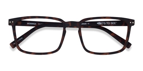 Unisex S Rectangle Warm Tortoise Eco Friendly,Plastic Prescription Eyeglasses - Eyebuydirect S Moringa