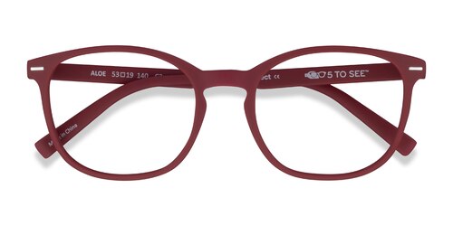 Unisex S Round Crimson Eco Friendly,Plastic Prescription Eyeglasses - Eyebuydirect S Aloe