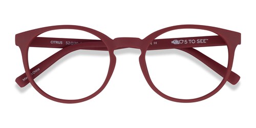 Female S Round Crimson Eco Friendly,Plastic Prescription Eyeglasses - Eyebuydirect S Citrus