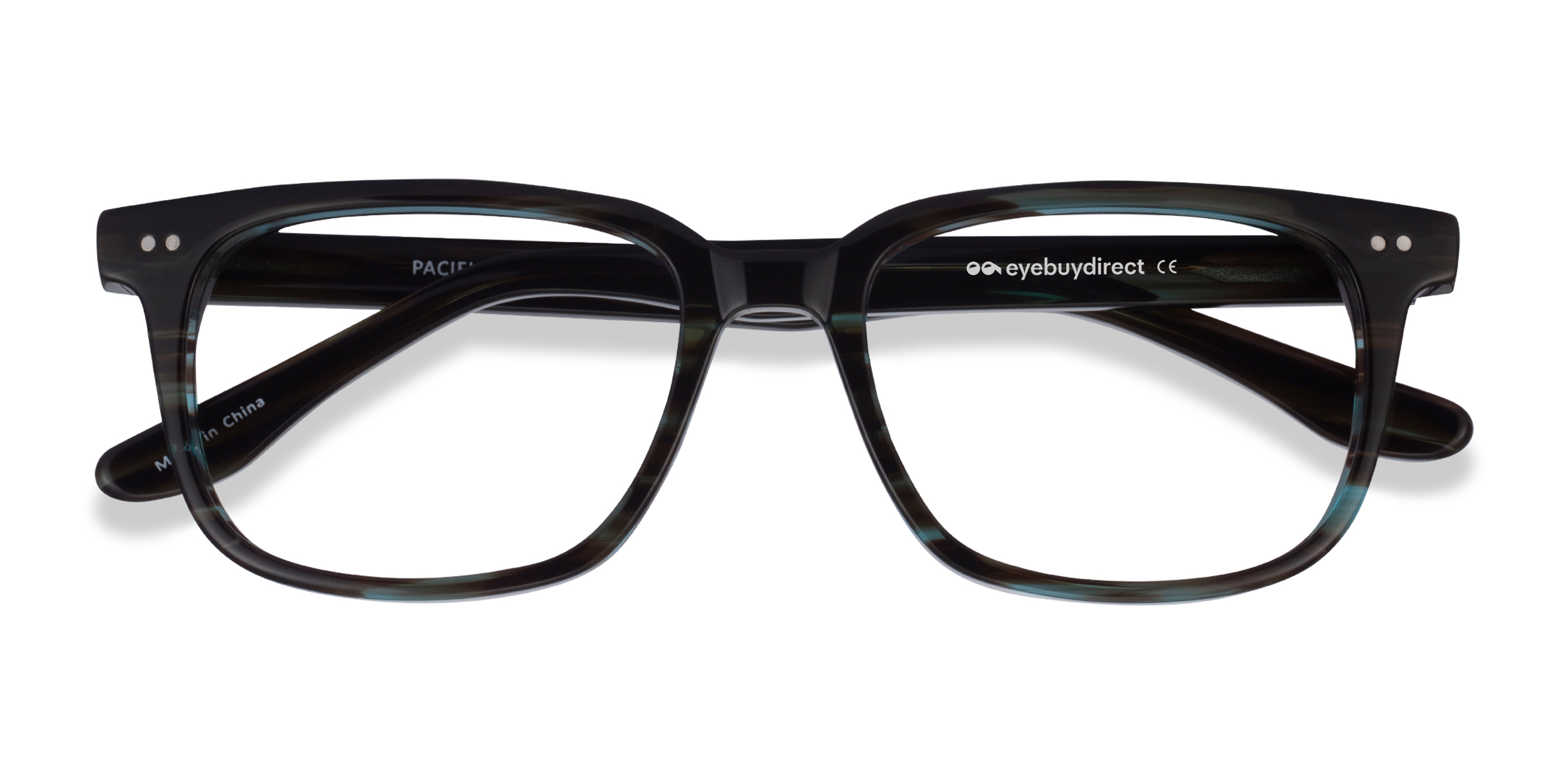 Unisex s rectangle StripedBlue Acetate Prescription eyeglasses - Eyebuydirect s Pacific