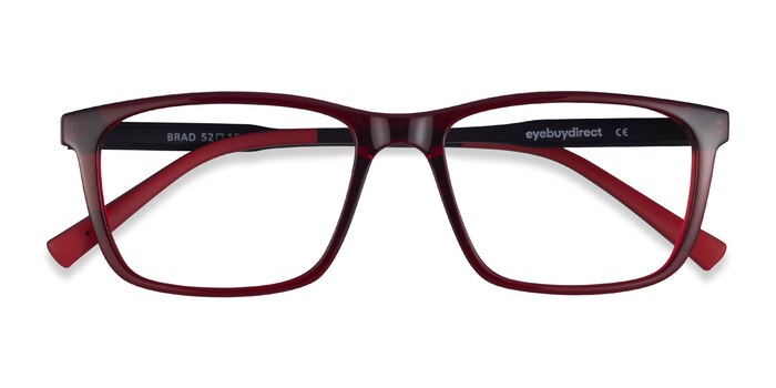 Clear Red Black Brad -  Plastic Eyeglasses