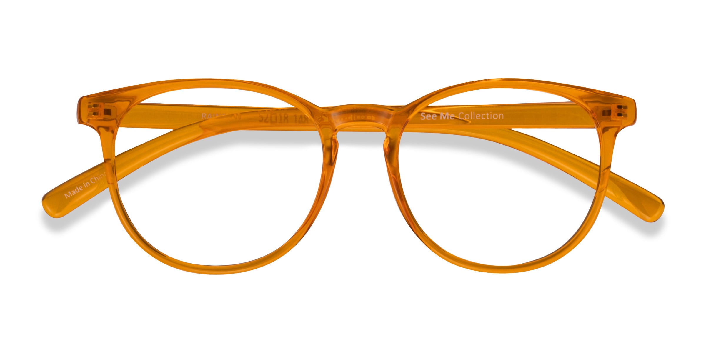 orange rimmed glasses