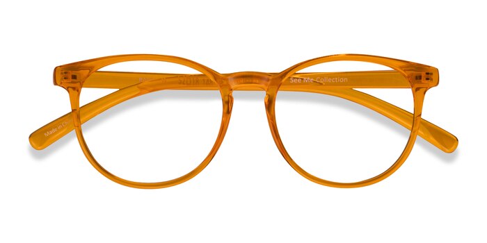 Clear Orange Rainbow -  Colorful Plastic Eyeglasses