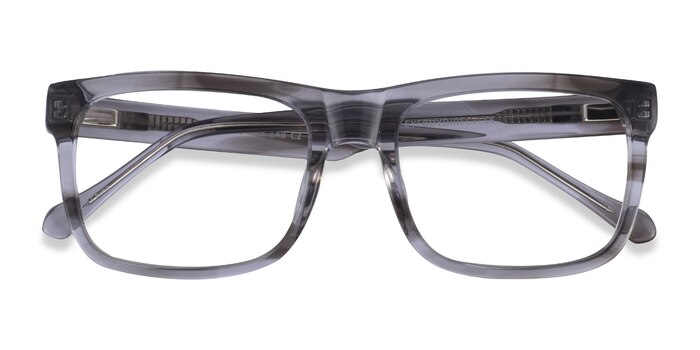 Gray Striped Ylem -  Acetate Eyeglasses