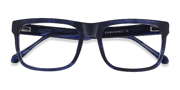 Matte Blue Striped Ylem -  Acetate Eyeglasses