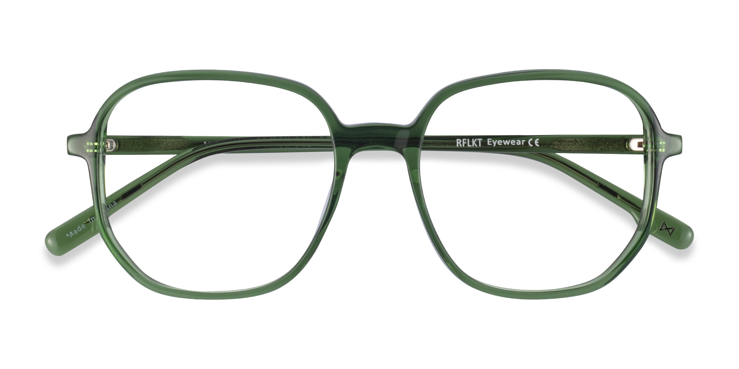 green clear glasses