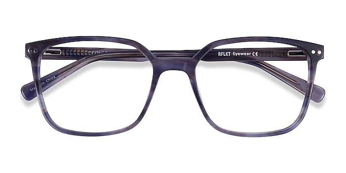 Blue Striped Conscious -  Classic Acetate Eyeglasses
