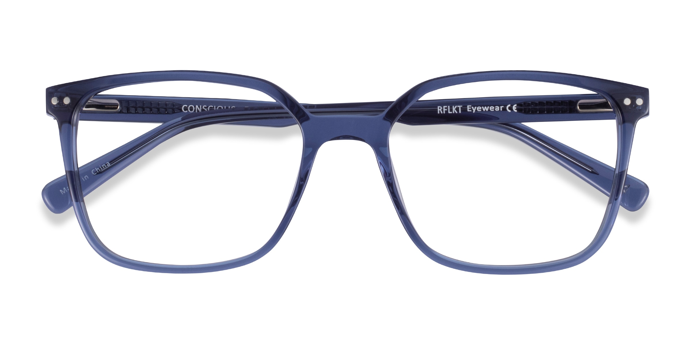 Conscious Square Clear Blue Glasses For Men Eyebuydirect Canada