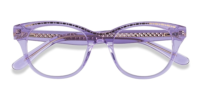 Clear Purple Gold Arcady -  Acetate Eyeglasses