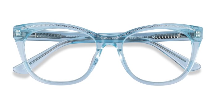Clear Blue Silver Arabesque -  Acetate Eyeglasses