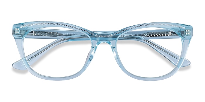 Clear Blue Silver Arabesque -  Acetate Eyeglasses