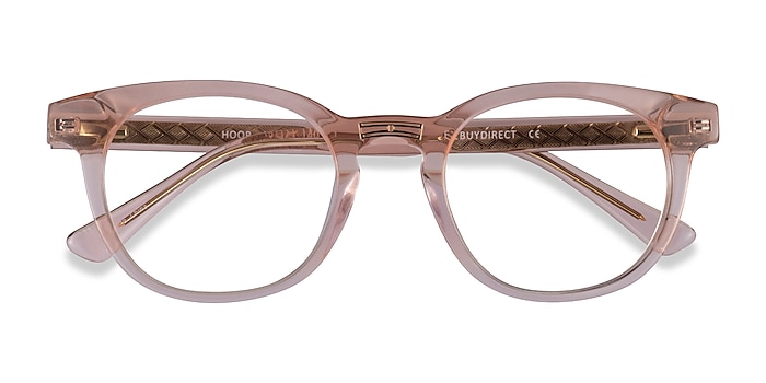 Clear Pink Gold Hoop -  Acetate Eyeglasses