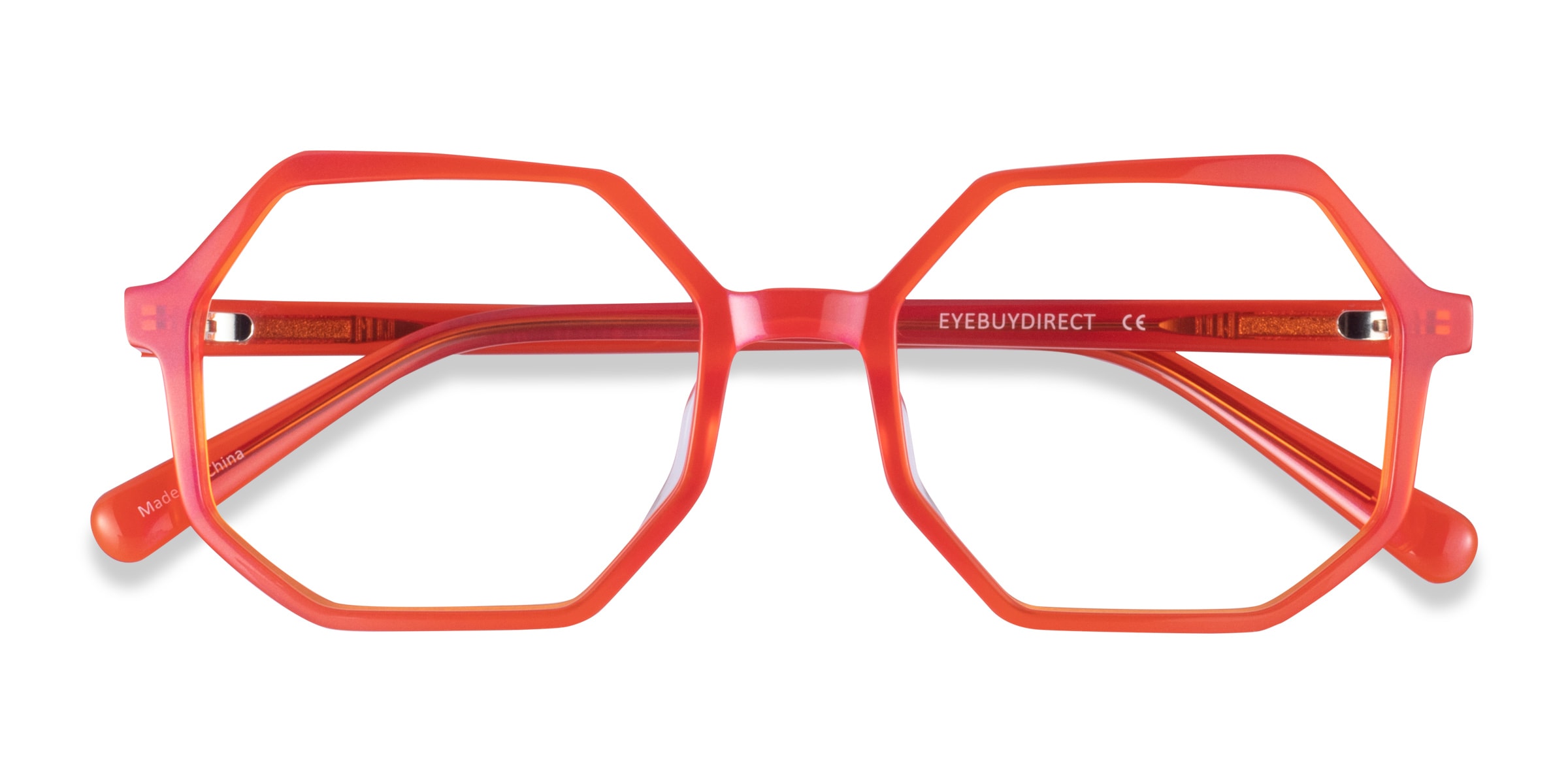 Glister Geometric Iridescent Red Full Rim Eyeglasses | Eyebuydirect