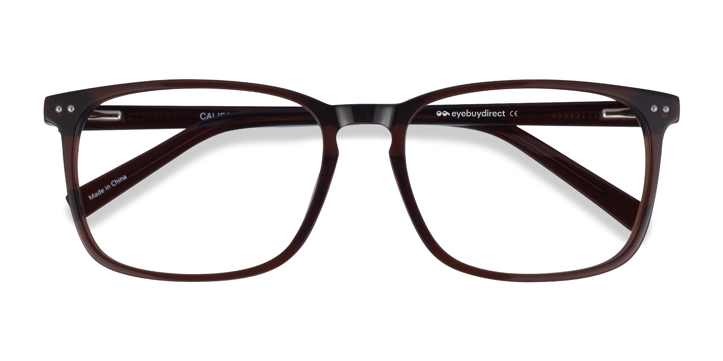 California Rectangle Clear Brown Glasses for Men | Eyebuydirect Canada