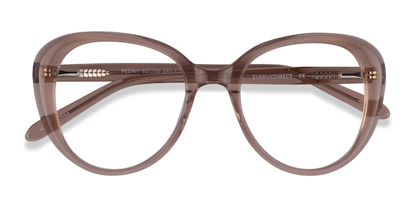 Peony Cat Eye Clear Brown Glasses for Women | Eyebuydirect