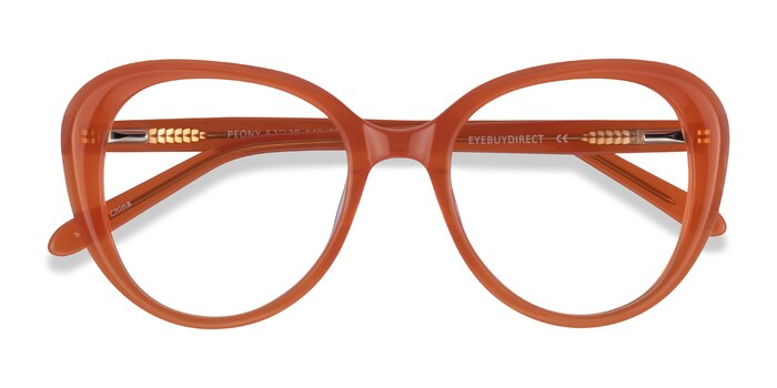 Clear Orange Peony -  Acetate Eyeglasses