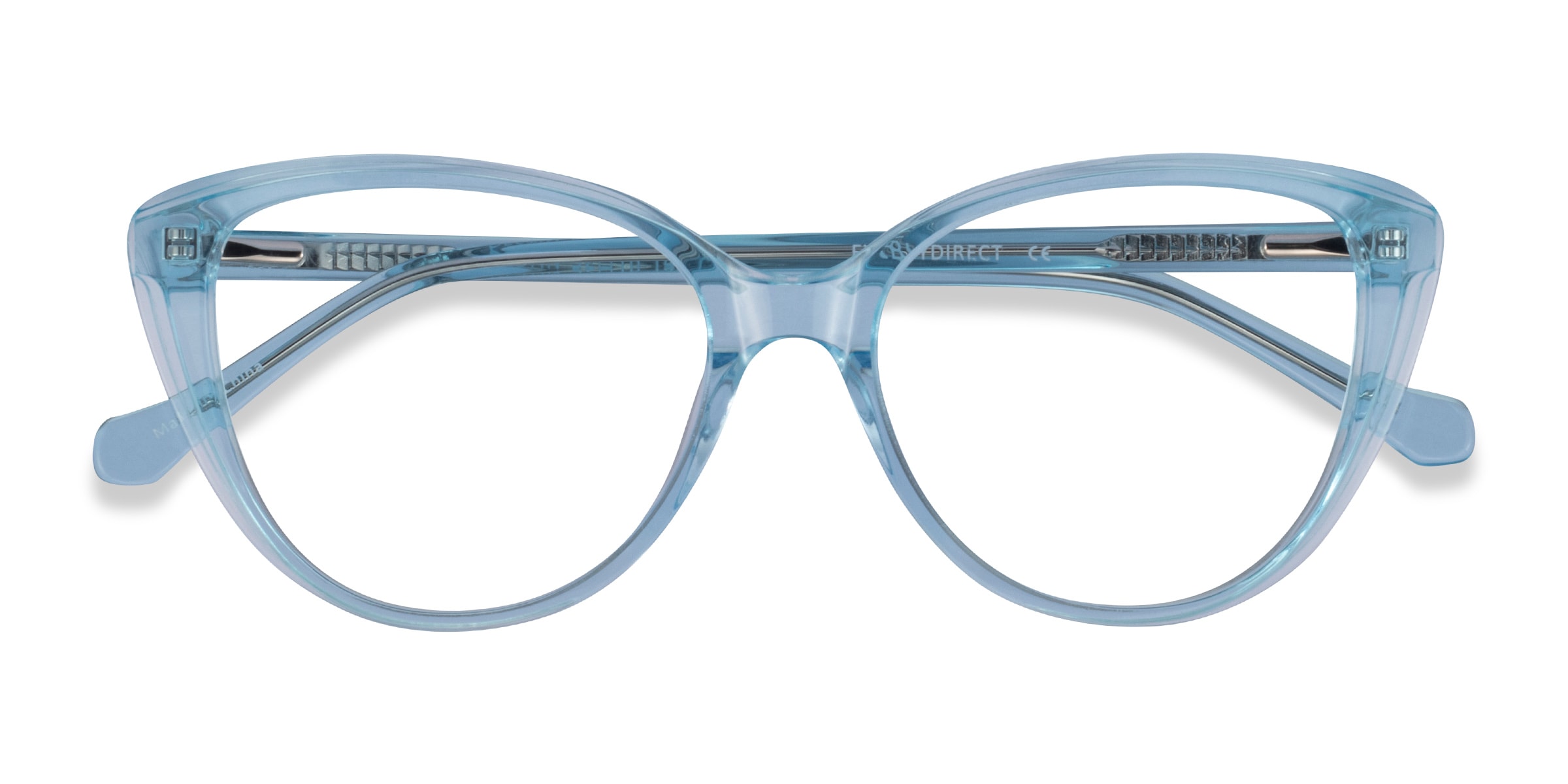 Destin Cat Eye Clear Blue Glasses for Women | Eyebuydirect Canada