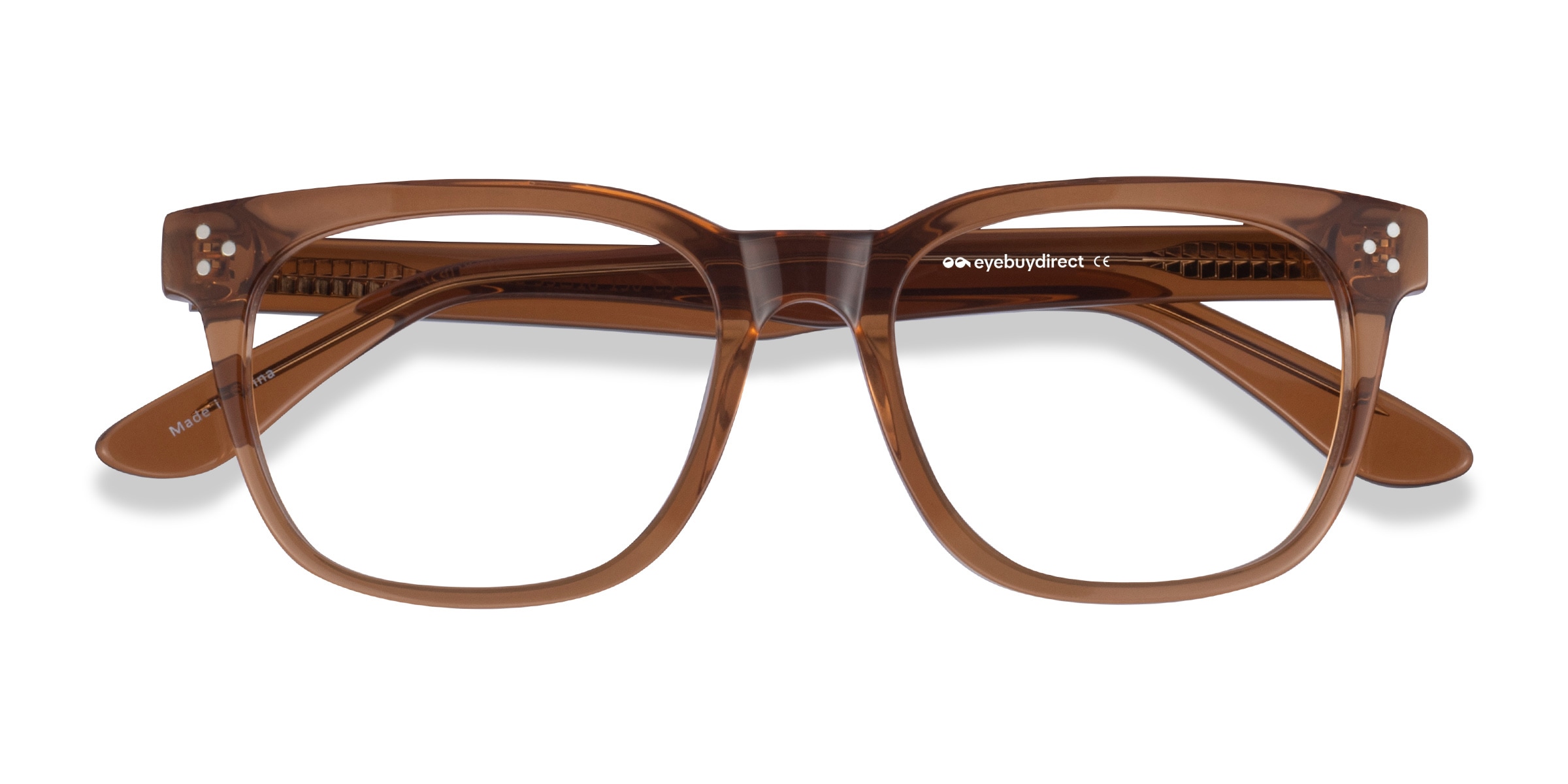 Adriatic Square Clear Brown Full Rim Eyeglasses |