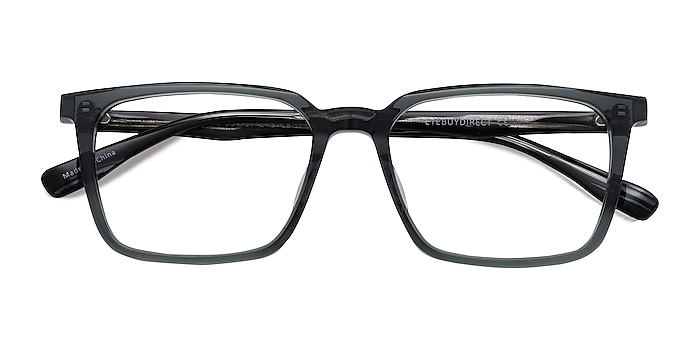 Clear Gray   Black Basic -  Geek Acetate Eyeglasses
