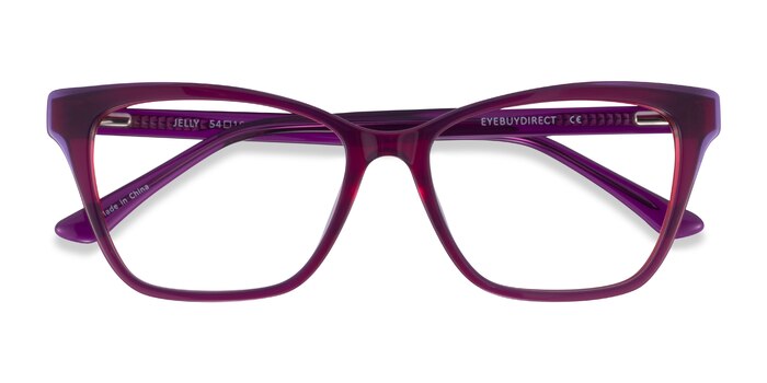 Clear Purple Red Jelly -  Acetate Eyeglasses