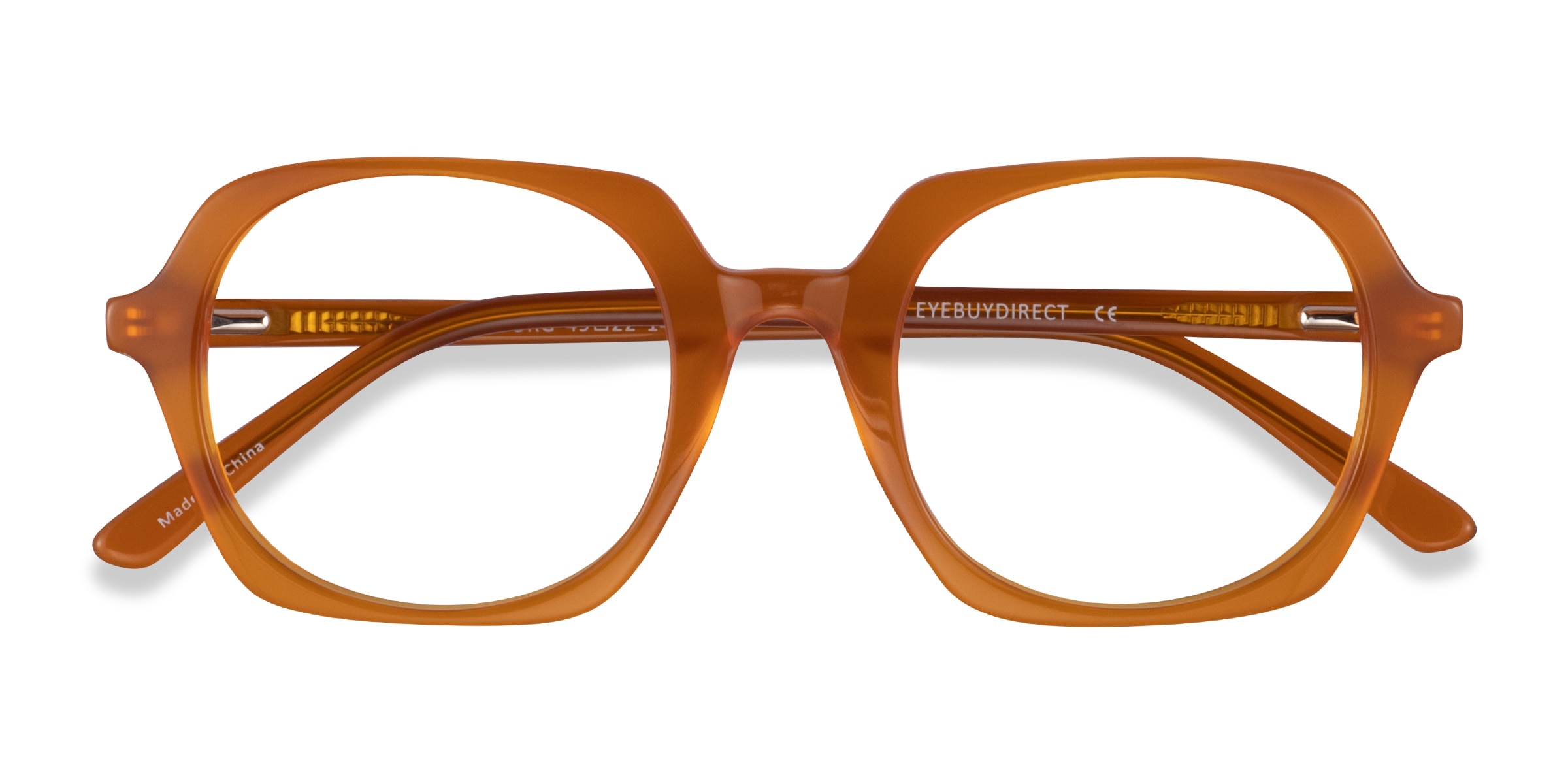 Faubourg Geometric Orange Full Rim Eyeglasses | Eyebuydirect