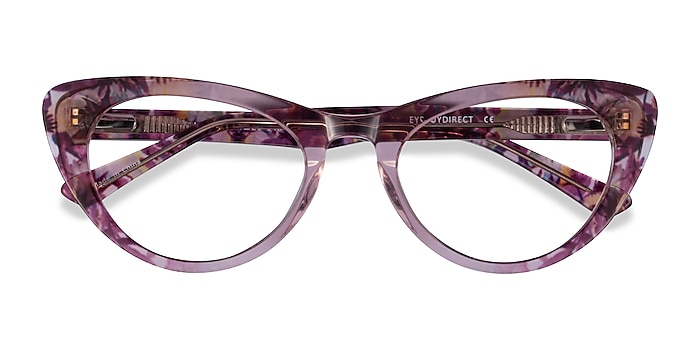 Clear Pink Floral Legato -  Acetate Eyeglasses