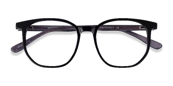 Black Gray Observation -  Acetate Eyeglasses