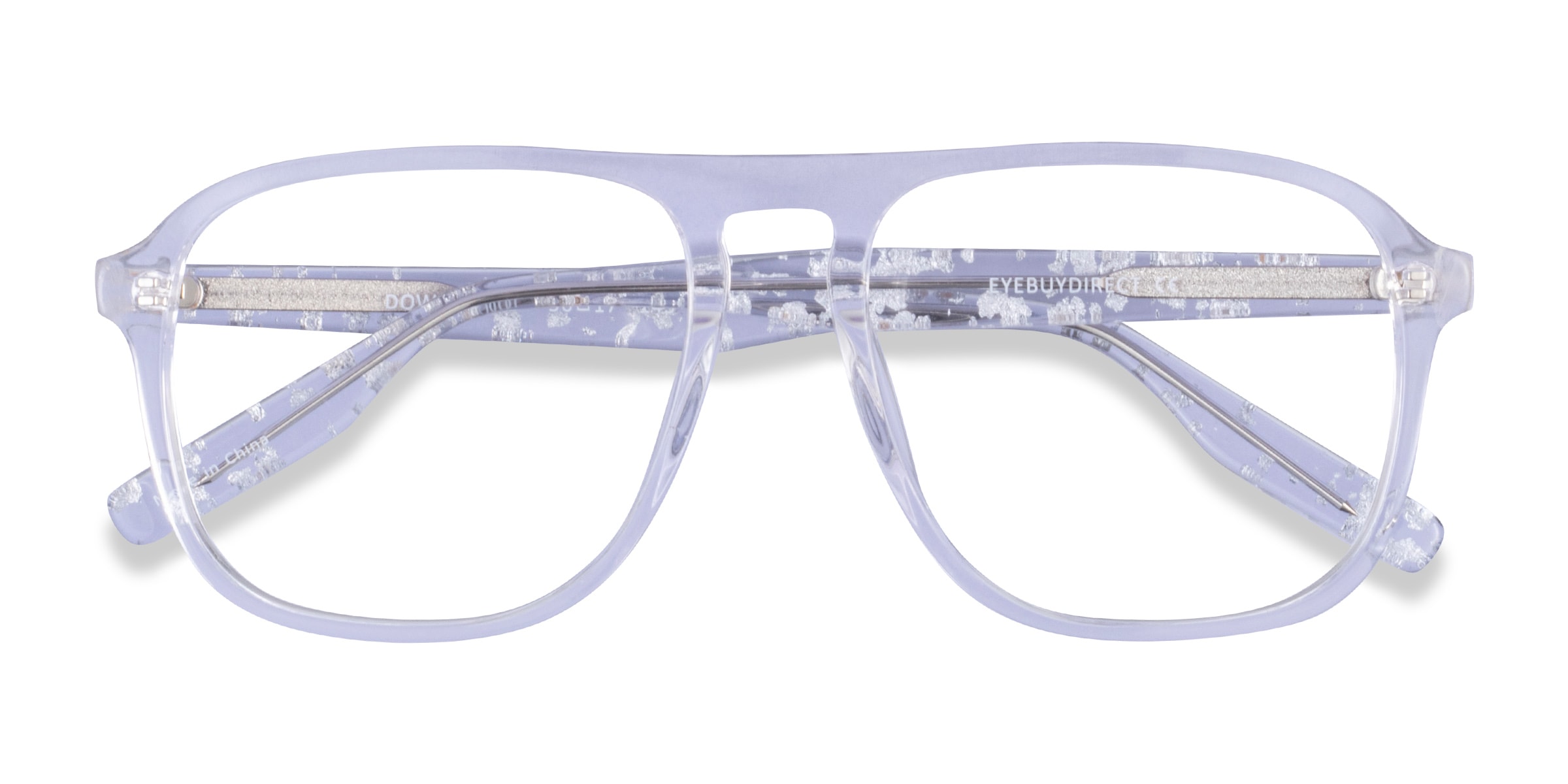 Downtown Aviator Clear Silver Glasses for Men |