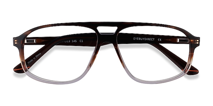 Brown Striped Volt -  Acetate Eyeglasses